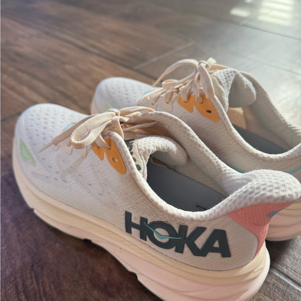 Hoka Cream and Yellow Athletic Shoes - Picture 2 of 6